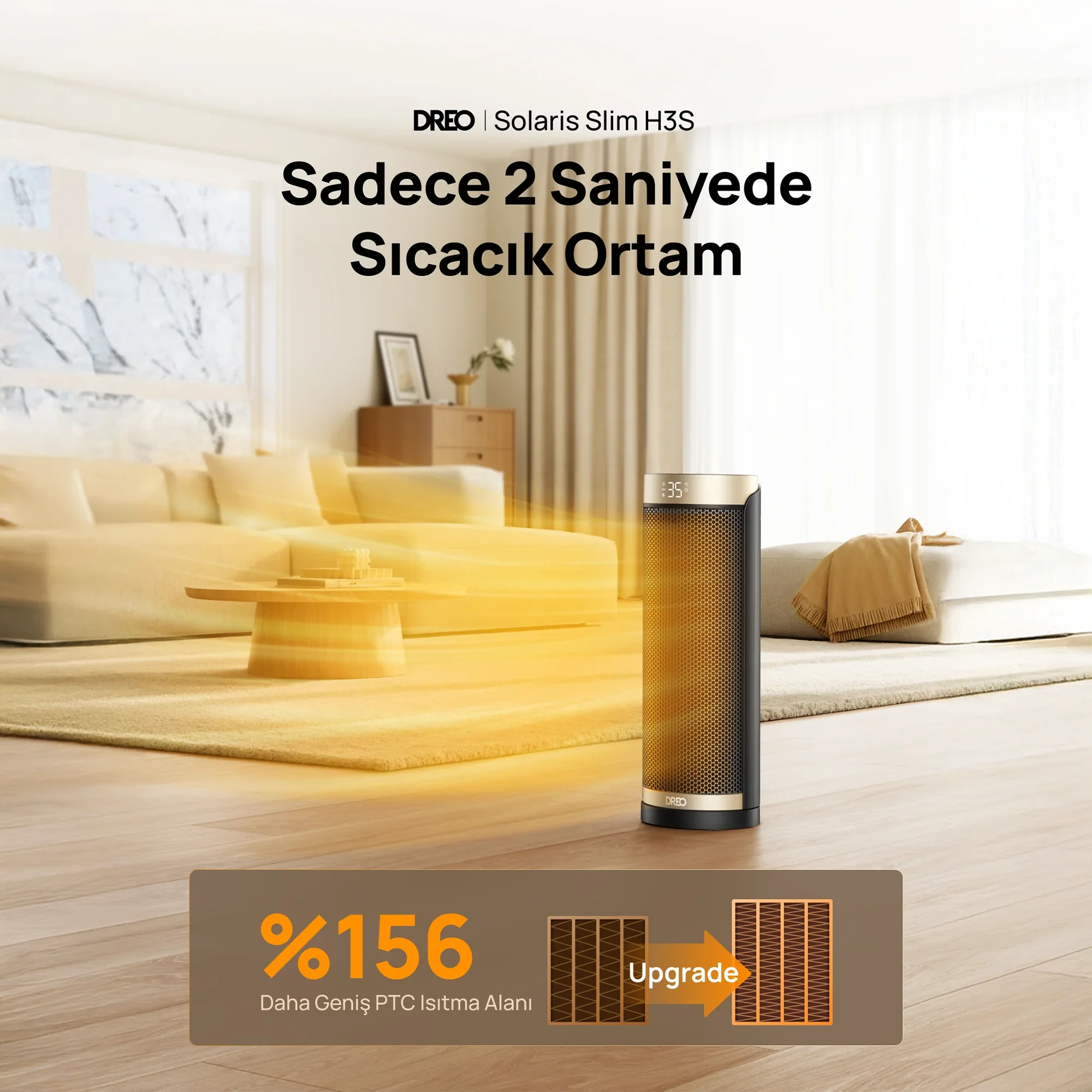 Dreo Solaris Slim H3s Akıllı Elektrikli Isıtıcı