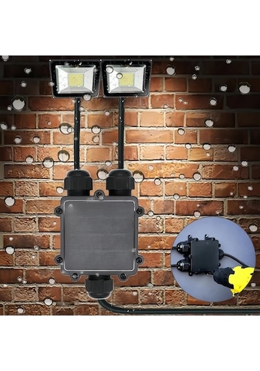 Fastbuy Tanoscco Parlak Metal Ve Plastik 3 Yollu 6 Pin M25 Dis Mekan Kutusu Siyah 14mm Kablo