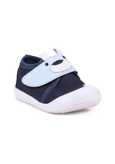 Kiko Kids Winni Cırtlı Erkek Bebek İlk Adım Panduf Ayakkabı Lacivert
