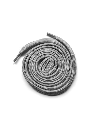 Gri 1 Cm Kalınlığında 1 Çift Yassı Spor Ayakkabı Bağcığı Gri