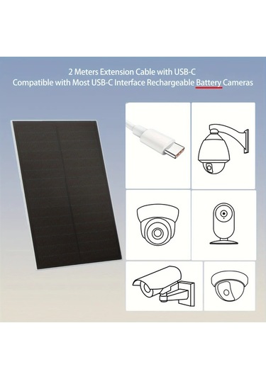 Xuweiwei Güneş Enerjili 8w Güvenlik Kamerası Şarj Cihazı Usb Uyumlu Ayarlanabilir Montaj Şarj Edilebilir Pil 4w 8w Çıkış Telefon Şarj Etmez
