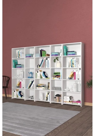 Mira Montessori Kitaplık Beyaz Beyaz