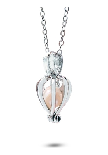 İstiridye İçinde İnci Kadın Kolye Gümüş