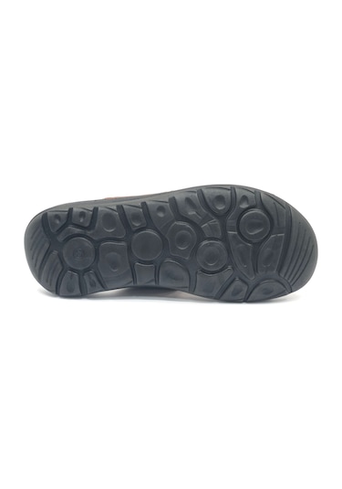 Kocamanlar %100 Hakiki Deri Tam Ortapedik Erkek Sandalet Siyah