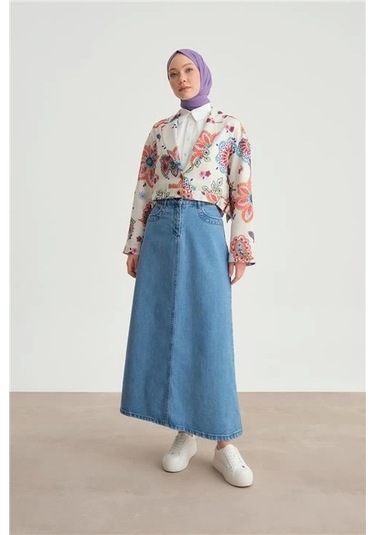 Armine Beli Tokalı Desenli Ceket 24y5407 Pembe Çok Renkli