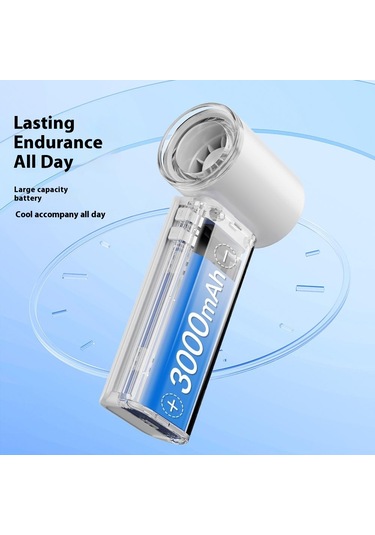 Rd08 Usb El Tipi Mini Fan Taşınabilir Yüksek Hızlı Cep Fanı 5 Hız Ayarı - Beyaz Beyaz