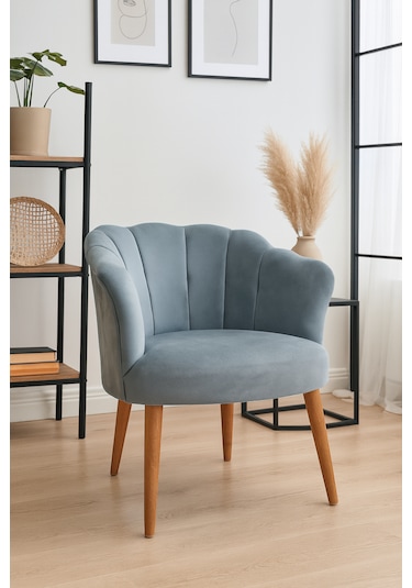 Papatya Berjer - Modern Tekli Koltuk - Babyface Kumaş - Gri