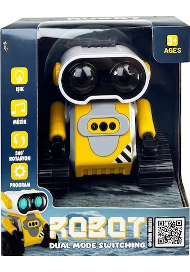 Kumandalı Ve El Sensörlü Sesli Müzikli Işıklı Premium İnteraktif Wall-e Robot Oyuncak 13x13x10 Cm