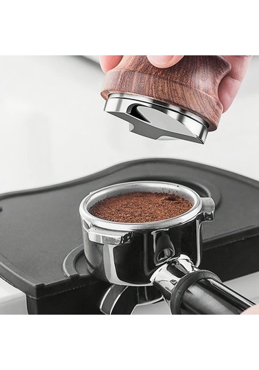 Motion003 1 Adet Choxıla Ahsap Sapli Paslanmaz Celik Tabanli 58 Mm Kahve Sıkma Aleti Espresso Dagıtım Aracı Ev Ve Profesyonel Baristalar Icin Ahşap