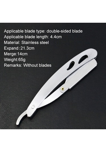 Sones Kuaför Vintage Jilet Paslanmaz Çelik Çift Taraflı Bıçak Tutucu Saç Kesimi Tıraşlı Kaş Bıçak Tutucu Gümüş