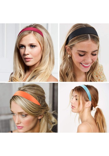 Dofolink 2.8cm Saten Kadın Saç Bandı - Minimalist Modern Stilde Saç Dekorasyon Aksesuarı Çok Renkli