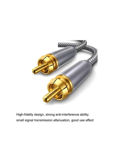 Novahub 5m Saf Bakır Rca Koaksiyel Hıfı Dijital Ses Kablosu Optik , Spdıf Subwoofer Hoparlör Kablosu Gümüş Gri
