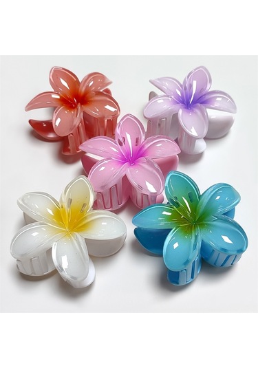 Desingshop Lotus Çiçeği Mandal Toka 5'li Çok Renkli