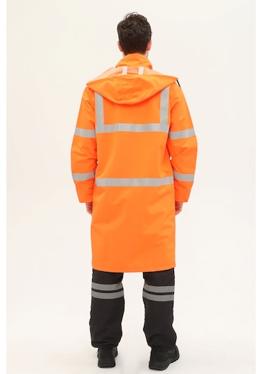 Uniprom Yağmurluk Reflektörlü Yüksek Görünürlü Neon Turuncu