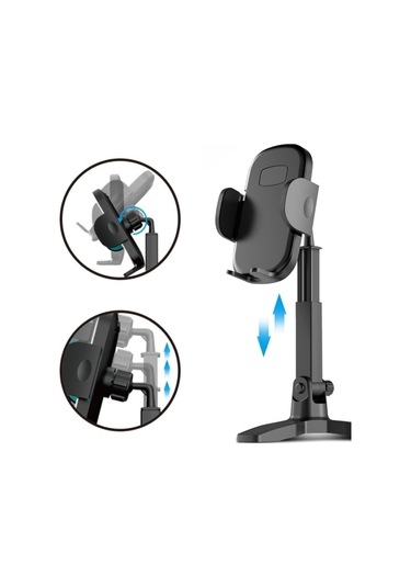 Zmc Bilişim Masaüstü Telefon Standı 360 Derece Dönebilen Başlıklı Ayaklı Telefon Tripodu