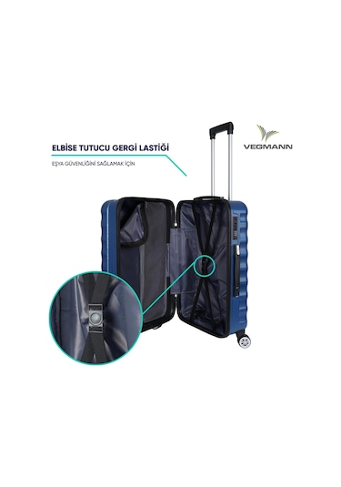 Vegmann Delphin Mavi Kabin Boy Valiz Mavi