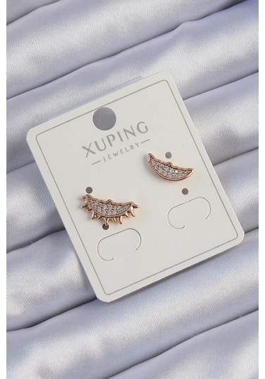 Xuping Rose Renk Zirkon Taşlı Ay Ve Güneş Tasarımlı Küpe - Ebj240913w28074 Diğer