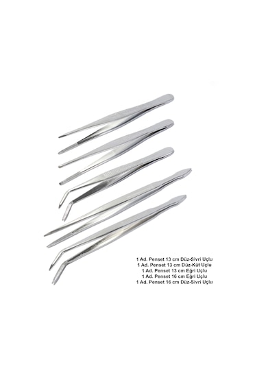 Penset 13 cm ve 16 cm 5’li SET / Nikel Kaplama