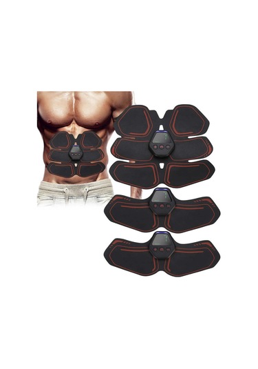 Kas Çalıştırıcı Ems Karın Taşınabilir Dijital Ekran Şarj Egzersiz Fitness Yaması Siyah