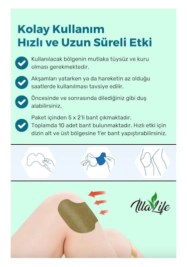 Dermo Relax Illa Life Hızlı Etkili Yeni Dermo Relax Diz Bandı 10'lu