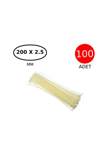 Tek-iş Kablo Bağı Cırt Kelepçe 200 Mm X 2.5 Mm Beyaz 100 Adet