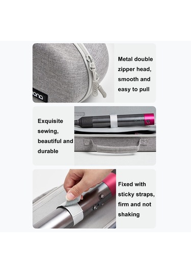 Baona Bn-f037 Hs05 Hs01 İçin Büyük Kapasiteli El Tipi Saç Maşası Saklama Çantası Gri