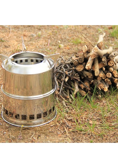 Yunboo Çelik Çelik Kamp Ateşi, Isı Ve Pişirme Için Taşınabilir, Uzun Süreli Ateşleme, Piknik Ve Bisiklet Turları İçin Uygun Gümüş