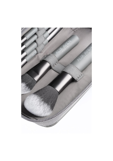 Alix Avien Küçük Boy Çantalı Seyahat Makyaj Fırça Seti 10 Çeşit Fırça Ucu, Aplikatör Ve Makyaj Süngeri