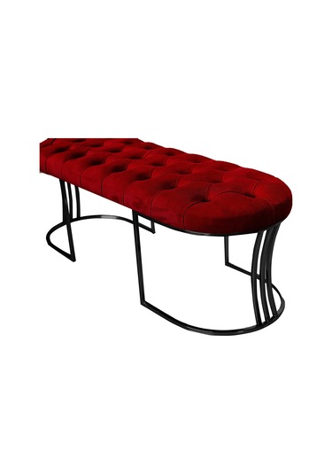 Viego Siyah Bench Puf Bordo