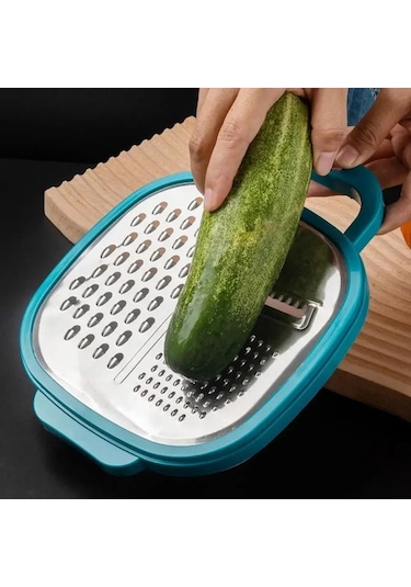 3'ü 1 Arada Plastik Manuel Sebze Doğrayıcı Dilimleyici Peynir Havuç Rendeleyici Patates Rendeleyici Patates Kızartması Kesici Mutfak Meyve Aksesuarları Turuncu