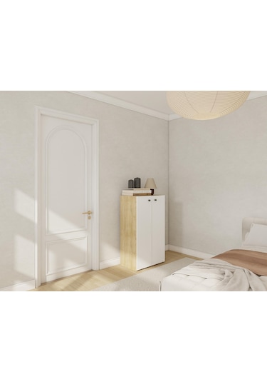 2 Kapaklı Çok Amaçlı Dolap Lefkas Meşe Lefkas Meşe
