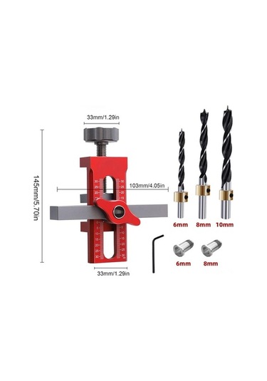 Fortunelane Alüminyum Kabinet Kapısı Montaj Aracı: Konumlandırıcı, Delme Rehberi Ve 3 Delik Aleti - Profesyonel Ahşap İşleri İçin
