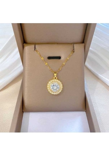 Dancemonkey Çok Yönlü Titanyum Çelik Lüks Kolye, Modern Tasarım Tgxl79 Altın