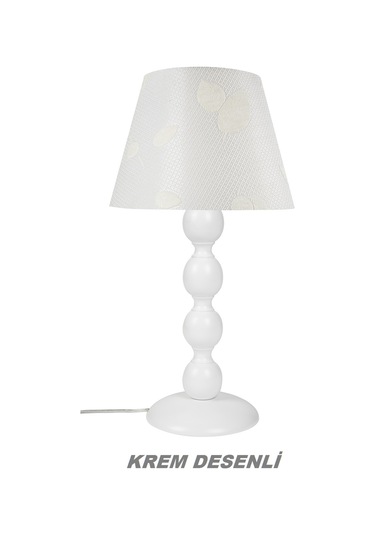 7 Renk Büyük Boncuk Abajur Beyaz Ayak Diğer