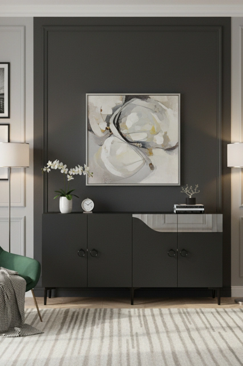 Ka1514as Gama150 Konsol, Kahve Köşesi, Tv Sehpası Antrasit-sılver 150cm Antrasit