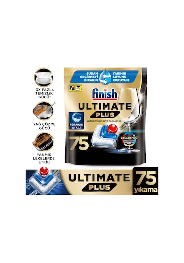 Finish Ultimate Plus Hepsi Bir Arada Bulaşık Makinesi Deterjanı 75 Tablet