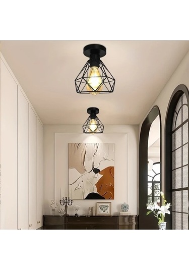 Fastbuy Ahşap E27 Tavan Lambası, Kırsal Retro, Ampulsüz, Mutfak, Merdiven, Gardırop Kapı Için Ahşap