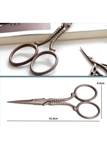 Omeniv Antika Tasarım Bronz Ton Viktoryen Makas