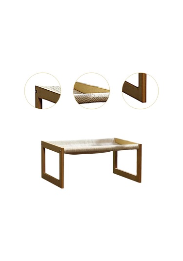 Homyl Kedi Hamak Yatağı Ahşap Yükseltilmiş Kararlı Rahat