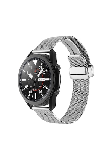 Galaxy Watch 46mm Uyumlu Krd-85 22mm Metal Zore Kordon-siyah