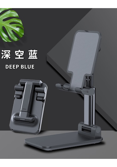 Aurora Taşınabiler Teleskopik Tembel Katlanır Metal Masaüstücep Telefonu Tutucu Siyah Siyah