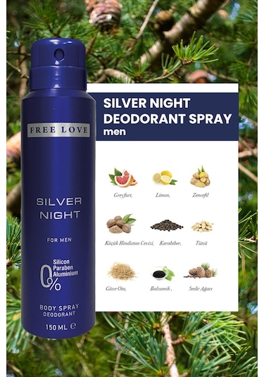 Free Love Silver Night Erkek Deodorant 150 ML