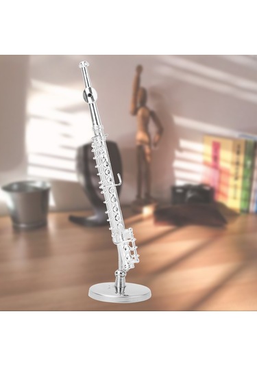 Shineyee 11 Cm Gümüş Renkli Bakır Müzik Aleti Modeli - Ev Ofis Dekorasyonu Hediyelik Kutulu El Yapımı Sanat Eseri