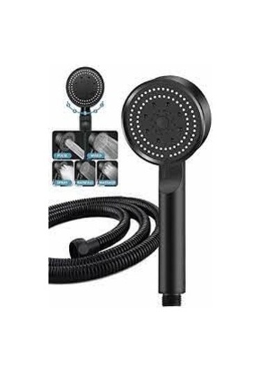 Qianfan Yapı 5 Fonksiyonlu Yüksek Basınçlı Duş Başlığı Mafsalı Siyah