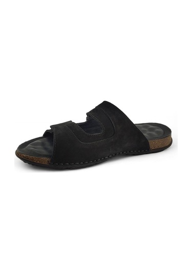 Forelli Zayn Günlük Anatomik Deri Erkek Terlik-siyah Siyah