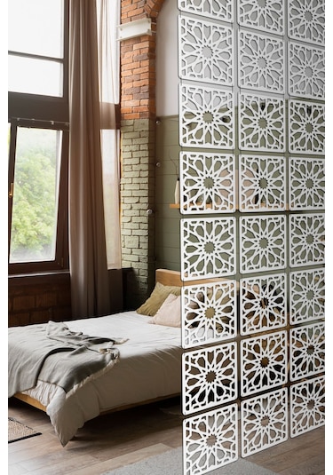 Artavessa 12 Parça Oda Bölücü Seperatör Mdf Paneller - Model 5 (Beyaz)
