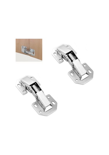 2 Adet Tas Deliksiz Mobilya Dolap Menteşesi Galvaniz