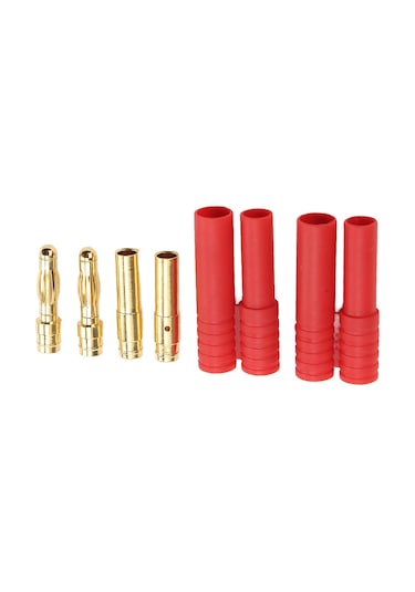 Kangvka 4mm Bakır Altın Kaplama Muz Plugları, Esnek Plastik Kılıflı, Esc Pil Ve Uzaktan Kumanda Helikopteri Bağlantısı İçin 2 Adet Erkek + 2 Adet Dişi + 2 Kılıf