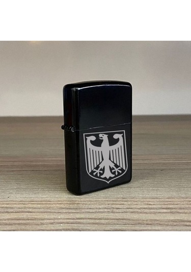 Wehrmacht Alman Eski Madalya Lazer Silinmez Resimli Benzinli Çakmak Hediye İsim Yazılır Siyah