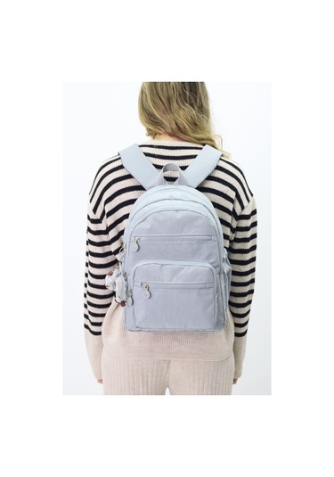 Sevimli Peluş Figürlü Günlük Kadın Sırt Çantası Şık, Kullanışlı, Okula Ve Seyahate Uygun Gri